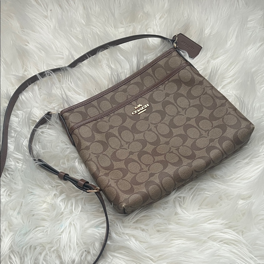 Coach Signature Tan Crossbody Bag